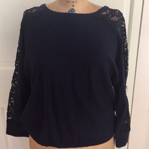 J Crew Navy Wool Sweater Large